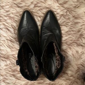 Black Leather Ankle Boots